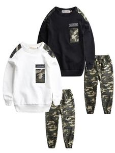 Plus Size Camouflage Print Kledingsets Voor Kinderen Jongens Lange Mouw Tops Broek Sport Trainingspakken Tiener 2 Stuks Kleding279V8155925