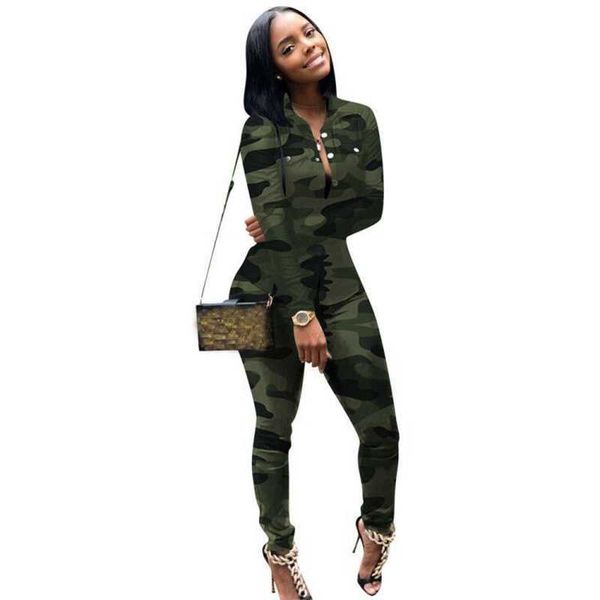 Plus Taille Casual Femmes Set Survêtement 2 pièces Ensemble Tenues Camo Sweat Sweat Costumes Femmes Correspondant Deux Pièces Ensemble Haut Et Pantalon Y0625