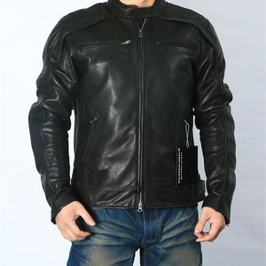 Vestes en cuir de vache pour hommes classiques de taille plus, veste de motard en cuir véritable pour hommes. Manteau en cuir de marque LJ201029
