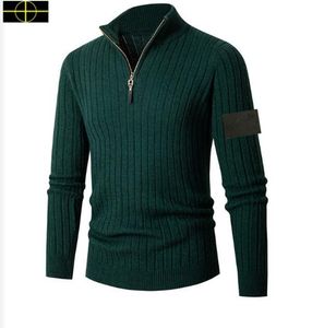 Chaqueta de piedra suéter de diseñador Plush gruesos para mujeres sólido para mujeres sólido alto collar de collar es tierra de moda masculina paris t street suéter de manga larga