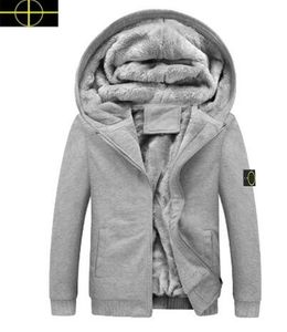 plus size jas Winter heren light versie effen kleur hooded pluche verdikt vest stone jacket island heren 2023 nieuwe thermische jas maat m-4xl