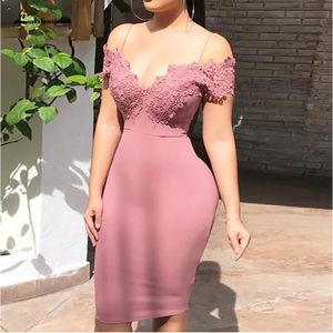 Grande taille robe de soirée Cocktail 2021 Vestidos de gala femmes Sexy robe de soirée courte poussiéreux rose arabe femmes robes de bal