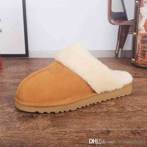 Plus Size Designer Womens Furry Slippers Koeienhuid Stuff Home Pluche Slipper 2021 Winter Warme Mannen en vrouwen Katoenen Schoenen