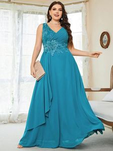 Plus size Dresse Size Bruidsmeisjekleding Bruiloft Elegante Kant s Applique Party Grote Dame Chiffon Avondjurk 230713