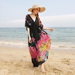 Robes grande taille 2022 915 Floral col en V dos nu conception Sexy 4xl grande femme robe élégante pour femme