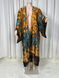 Robes de taille plus 2024Saudi Arabie robe maxi lâche d'été Bohemian Robe Africa Kaftan Swim Suite Batwing Sleeve Women Cardiga Silk