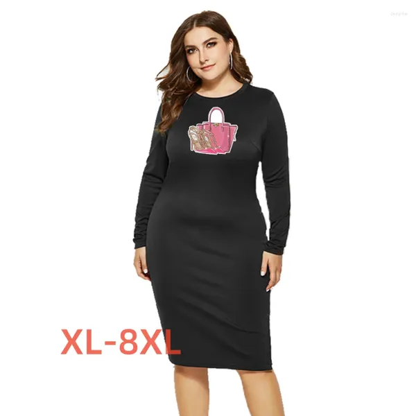 Robes de grande taille 4xl 5xl 6xl 7xl 8xl formelles pour femmes sac à chaussures imprimer robes Para Mujeres Sexy Club Cocktail soirée