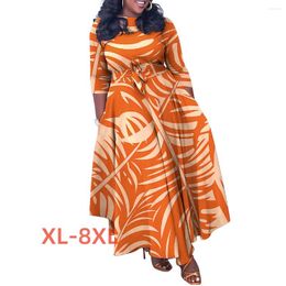 Plus Size Kleider 4XL 5XL 6XL 7XL 8XL Damen Herbst/Winter Modestil Schnürung Großes Kleid