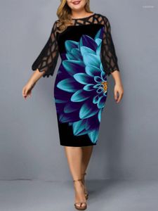 Plus size jurken 5xl cocktail club avond feestjurk dames kantoor lady lady patchwork midi dames bruiloft outfits a30