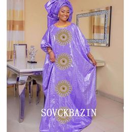 Robes de grande taille africaine Bazin Riche longue pour Ankara femmes vêtements quotidiens Dashiki Robe de mariage Top qualité bassin avec écharpe 231116