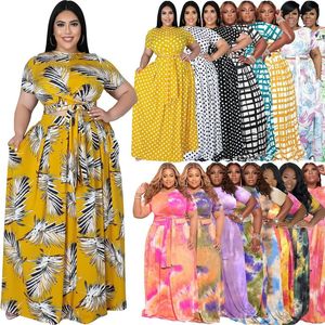 Vestidos de talla grande Ropa africana para mujeres Verano Vestido estampado de mujeres africanas Conjuntos de dos piezas Top y faldas Ropa africana L-5XL 230901