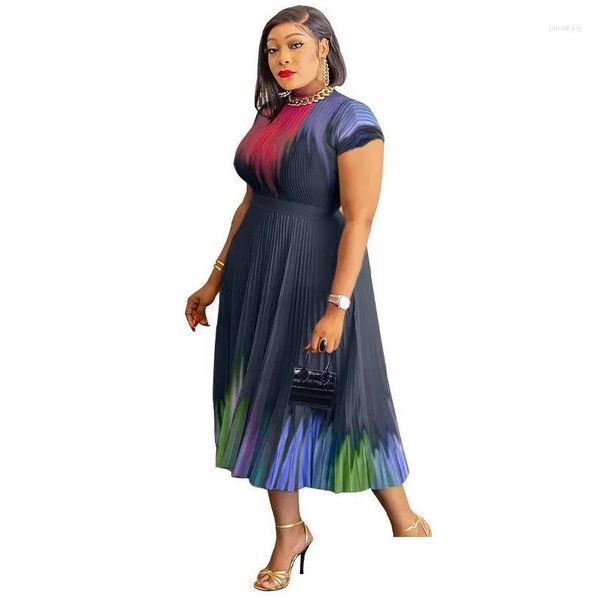 Robes de grande taille Femmes africaines Élégant 2023 Dashiki Printemps Automne Maxi Robe Dames Vêtements traditionnels Fée Jupe plissée Drop Del Ot5Ls