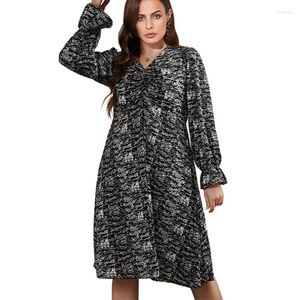 Robes de grande taille grandes belles femmes Robe à manches longues femme décontracté Robe ample fille Streetwear robes dame