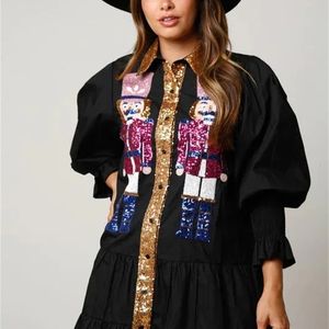 Robes de grande taille Robe de Noël élégante africaine pour les femmes 2024 Dashiki automne paillettes mini dames vêtements africains traditionnels 231206