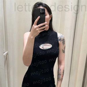 Plus size Jurken designer Vrouwen Gebreid Vest Holle Brief Sexy Slanke Rokken Dames Casual Mouwloze Breien Jurk Kleding 62F3