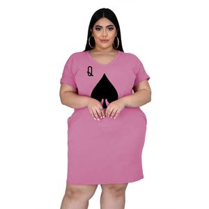 Grande taille robes robe femmes L-5xl été 2022 élégant fête Club tenues rose Mini décontracté Streetwear urbain CommutePlus