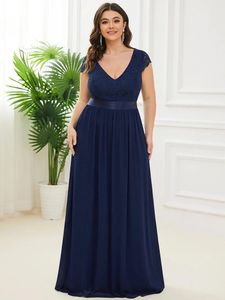 Plus size jurken elegante avond dressing long v nek een lijn deksel mouwen vloerlengte jurk 2022 ooit mooi van bruidsmeisje dames dressplus