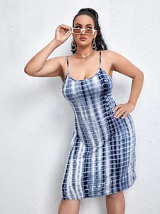 Plus size jurken Elegant mode zomer tie cami jurk vrouwen sexy zwart en witte tank vrouwelijk grote kleding 6xl 7xl 8xl