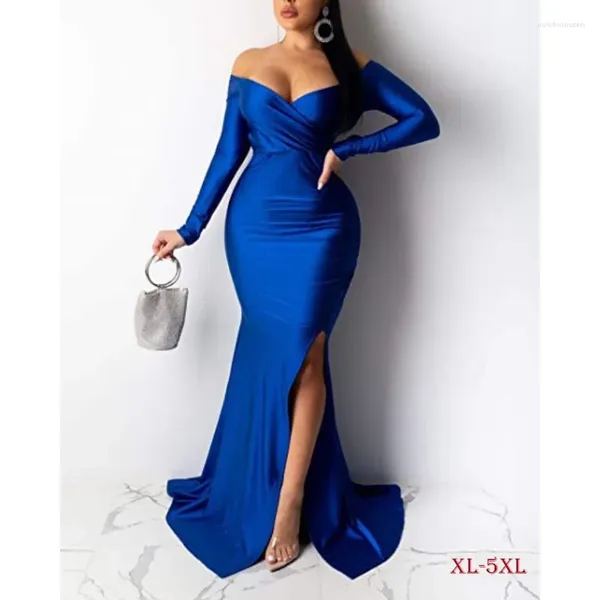 Robes de grande taille femmes élégantes robe de soirée 5XL Sexy dame fête pour Occasion spéciale chic femme bal hanche robe XL-5XL