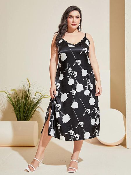 Vestidos plus size grande temperamento com estampa de viagem vestido justo roupas para festa verão