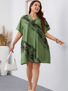 Plus size jurken grote damesjurk met korte mouwen los passende mouw