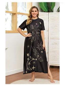 Plus size jurken Midden-Oosten verkopen grote kleding Sun Star Loose Graffiti Black Casual Long T-Shirt Outfits