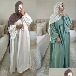 Robes de grande taille musulman modeste Abayas Robe pour les femmes Dubaï lâche décontracté confort Robe automne à manches longues Islam vêtements Eid Ramadan Dr Otfym