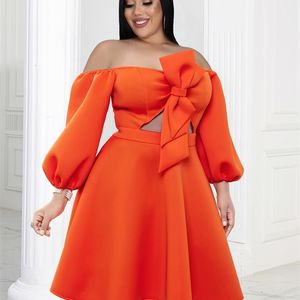 Robes de grande taille ONTINVA Robe de bal Robe pour femme Taille Orange Hors épaule Découpe Une ligne Été Mariage Invité Soirée Tenues 4XL 230613