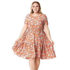 Plus size jurken plus maat bloemenprint viscose casual zomer mide jurken voor vrouwen y240510