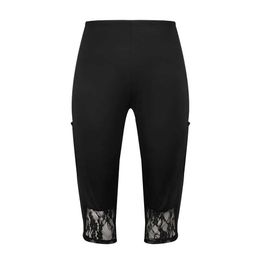 Plus size jurken plus size dames kanten leggings 3/4 bijgesneden broek trek rekbare capri bodems dames casual trainingsbroek voor oversized vrouwelijke 2023 y240422