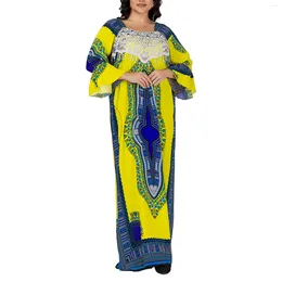 Vestidos de talla grande Caftan Caftan Vestido tradicional Abaya para femenina Kaftan African Beach Home Dashiki Loungewear Cubierta de manga corta