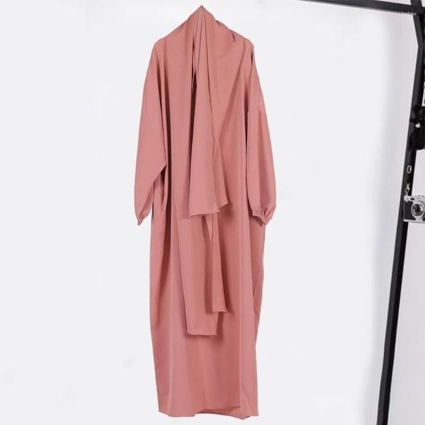 Robes grande taille Robe avec Turban respirant Maxi couleur Pure traditionnel été 2023
