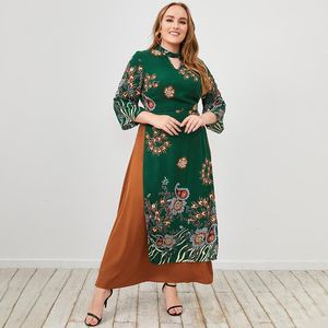 Robes de grande taille Roken Evan 2022 Grandes femmes du Moyen-Orient élégant imprimé floral vêtements musulmans caftan vêtements islamiques Marocain Abay