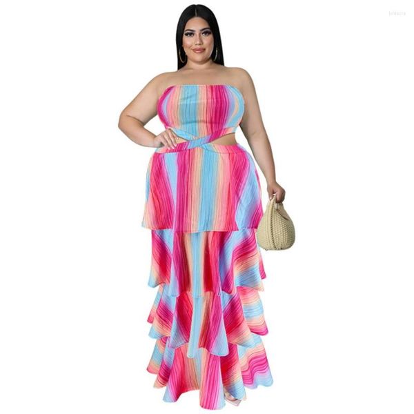 Robes grande taille Sexy grandes belles femmes Robe femme sans bretelles volants Robe fille fête Club Vestidos dame