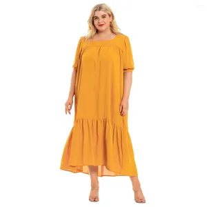 Plus size jurken korte mouw zomer casual losse vaste kleur voor dikke vrouwen