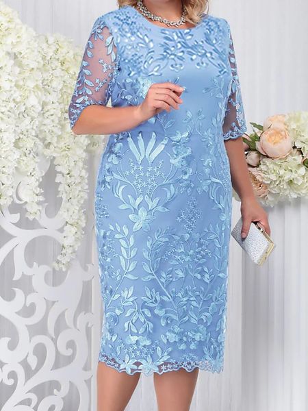Plus la taille robes taille robe de soirée pour les invités de mariage de luxe femmes élégantes 50 ans dames dentelle florale bal moulante potelée 230503