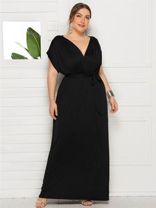 Plus maat jurken maat feestvrouw mode vrouw vrouwelijk velle kleur solide kleur sexy zomer voor avondclub maxi 230130