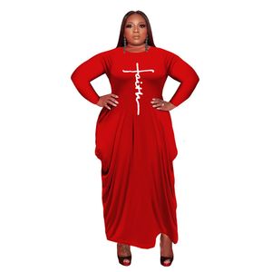 Plus size jurken maat vrouwen kleding set herfst lange sleur zakken los 4xl 5xl onregelmatige casual maxi lady vestidos 230130