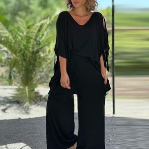 Plus Size Jurken Maat Damesset Losse casual broek Wijde pijpen Tweedelige 2023 Herfstoutfits Oversized trui TopBroeken Dameskleding 230919