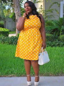 Plus size jurken zomer kleding 5xl vrouwen vintage zoete gele jurk elegante mode dame groothandel bulk drop