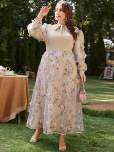 Robes grande taille TOLEEN printemps Csaual taille élégante femmes grande Maxi chemise florale rose longue surdimensionnée soirée vêtements de bal 230130