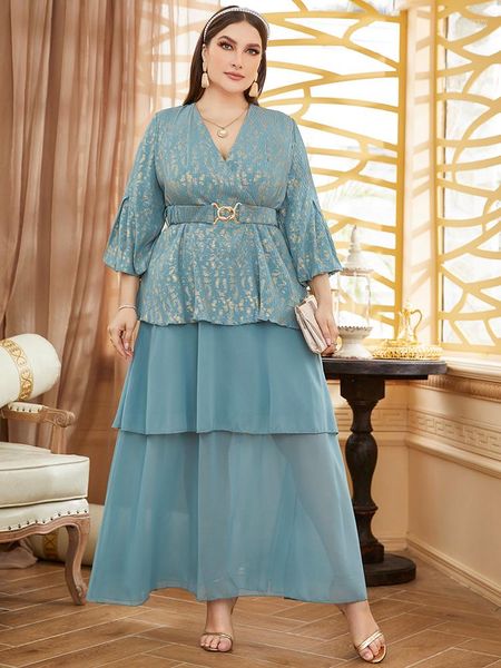 Vestidos de talla grande TOLEEN mujer grande elegante Maxi 2023 primavera azul largo de gran tamaño musulmán fiesta de noche boda Festival ropa