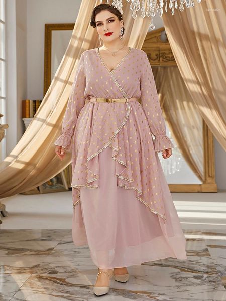 Vestidos de talla grande TOLEEN mujeres Maxi 2023 lujo Chic elegante manga larga lentejuelas musulmán Turquía noche fiesta boda ropa