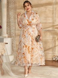 Robes grande taille TOLEEN femmes surdimensionné Maxi robe 2023 luxe Designer Chic élégant Floral grande longue soirée fête Festival vêtements