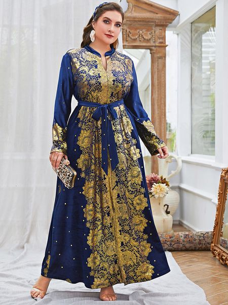 Vestidos de talla grande TOLEEN talla mujer Maxi lujo elegante manga larga bordado musulmán pavo fiesta de noche ropa de boda hgrf 230130