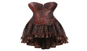 Plus Size Jurken Vintage Gothic Stemapunk Korsetjurk Strapless Veterschoenen Bandage Ruches Renaissance Victoriaans Burlesque Feest Go3935086