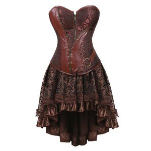 Plus size jurken vintage gotische stemapunk corset jurk strapless veter bandage ruffles renaissance Victoriaans burlesque feest goth 20 255s