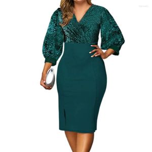 Plus size jurken dames prom sexy v nek ruches verband bodycon elegant feestcocktailjurk streetwear vestidos mujer curvy