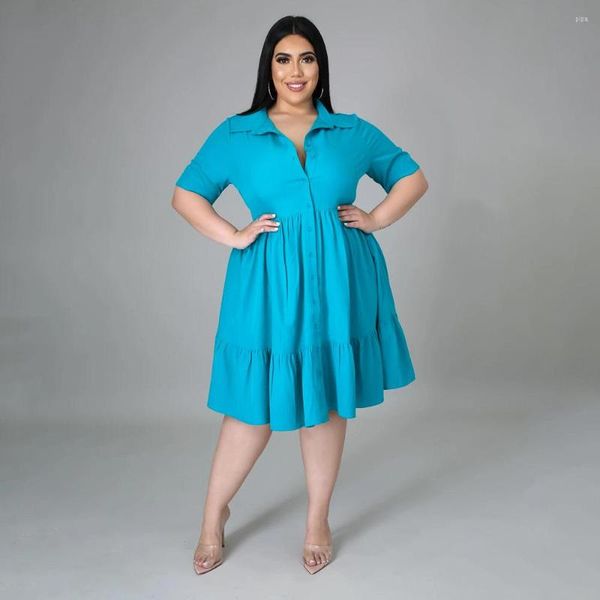 Robes de grande taille 5xl pour femmes, chemisier uni élégant pour dame potelée, jupe de fête à la mode, vêtements de luxe d'été, vente en gros, 2023