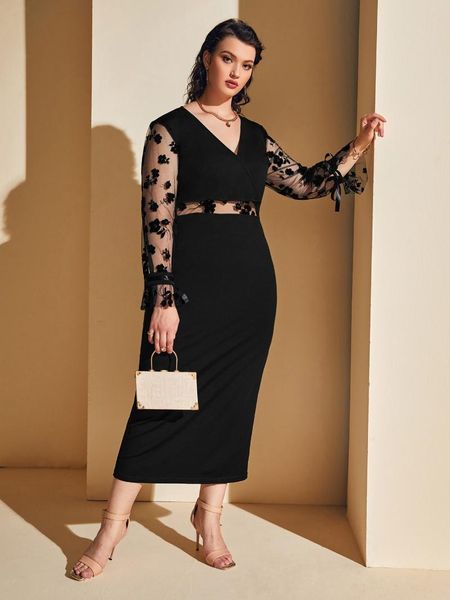 Robe de soirée grande taille pour femmes, tenue d'invitées pour mariage, Chic, élégante, fête, grande taille, vêtements surdimensionnés, 2022